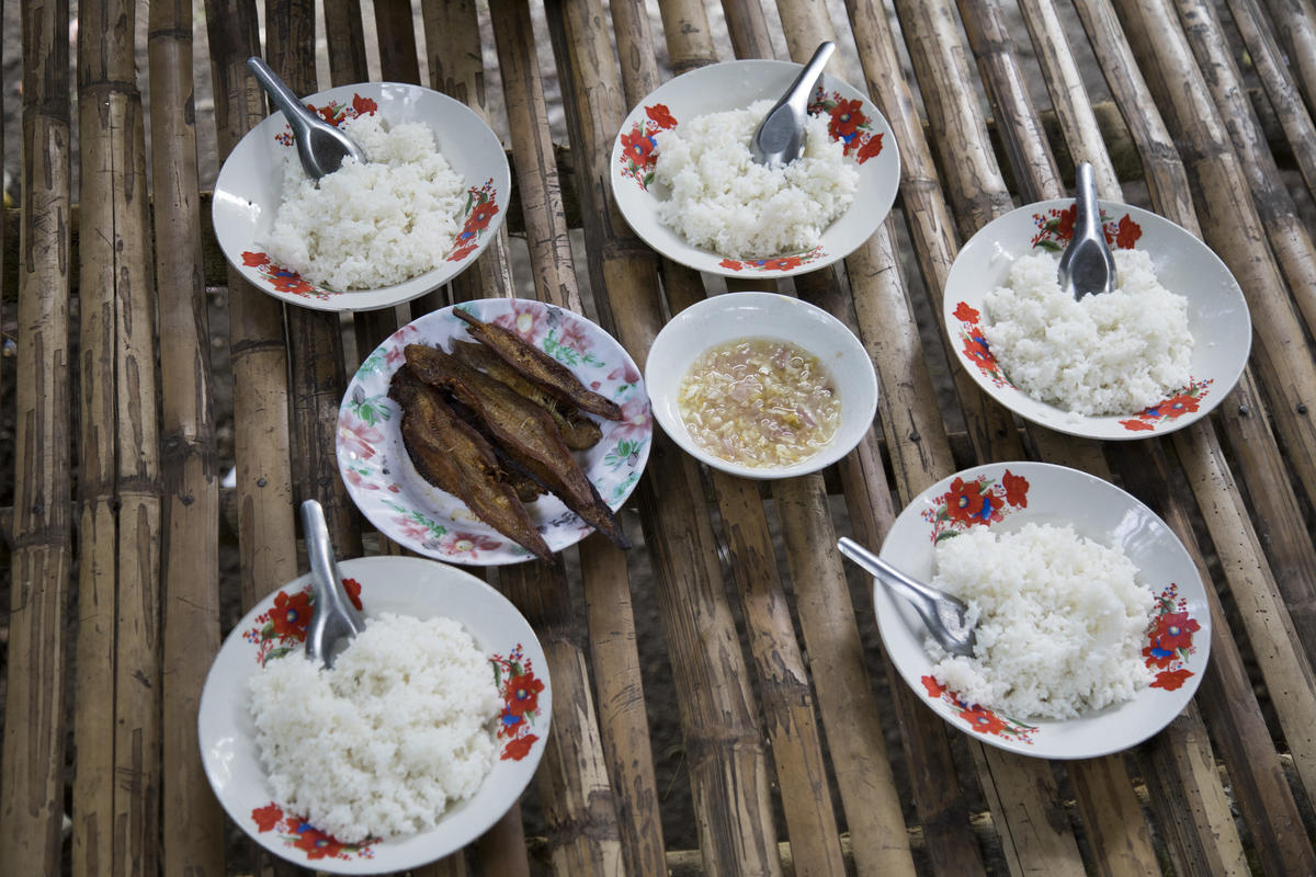 A World Vision's sponsored child's lunch in Cambodia