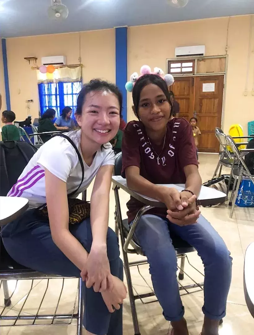 Amanda Tang with Child Sponsor of Deatelin in Ende Indonesia