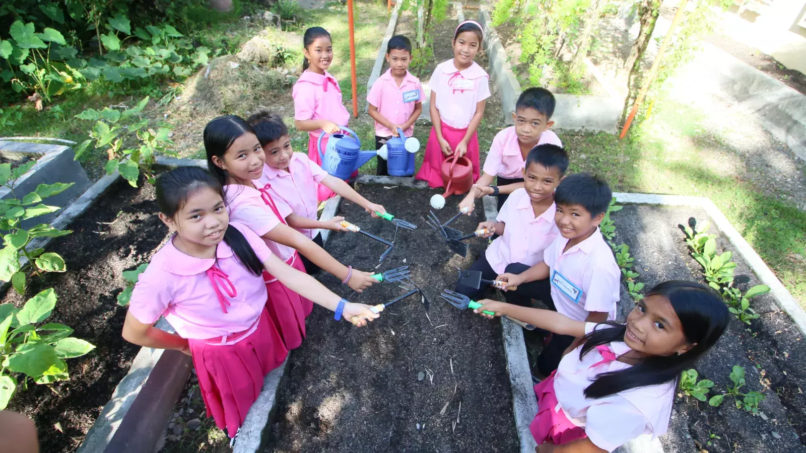 Children planting