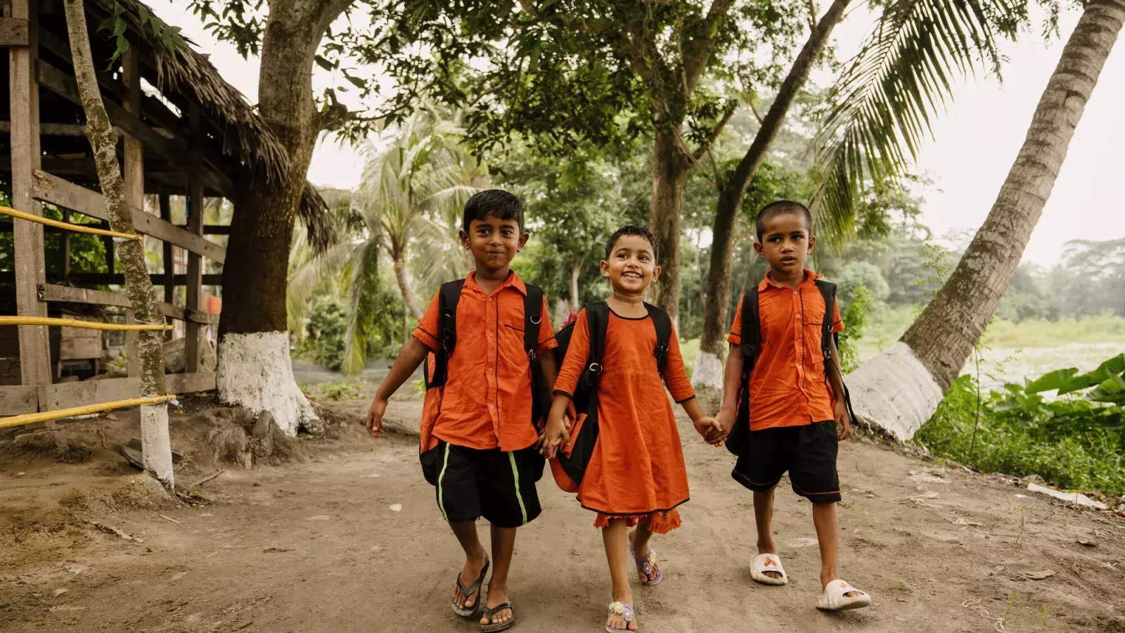 Children walking to school