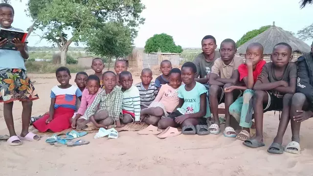 children in sioma zambia participating in child protection activities